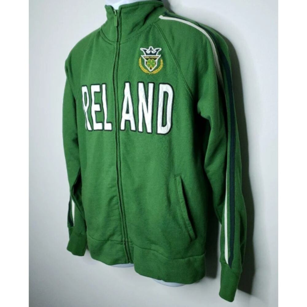 Roma Atletica Medium Ireland Track Jacket Green White Spell Full Zip Athleisure - Picture 2 of 10